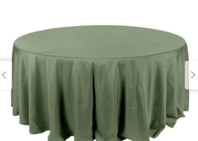 Olive green table linens